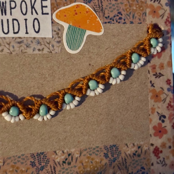 Handmade Elegant Turquoise and Brown Beaded Necklace - Picture 2 of 4